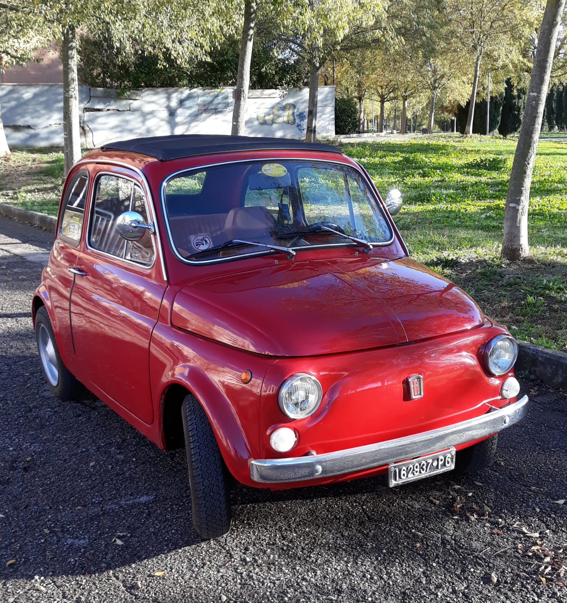 1970 Fiat 500 L Original License Plate - Garage Fiat 500